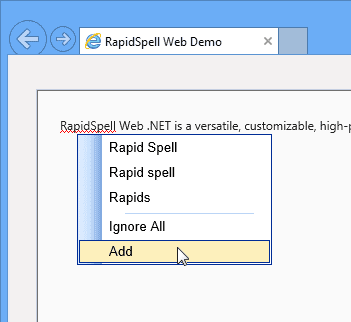 Keyoti RapidSpell Web ASP.NET 